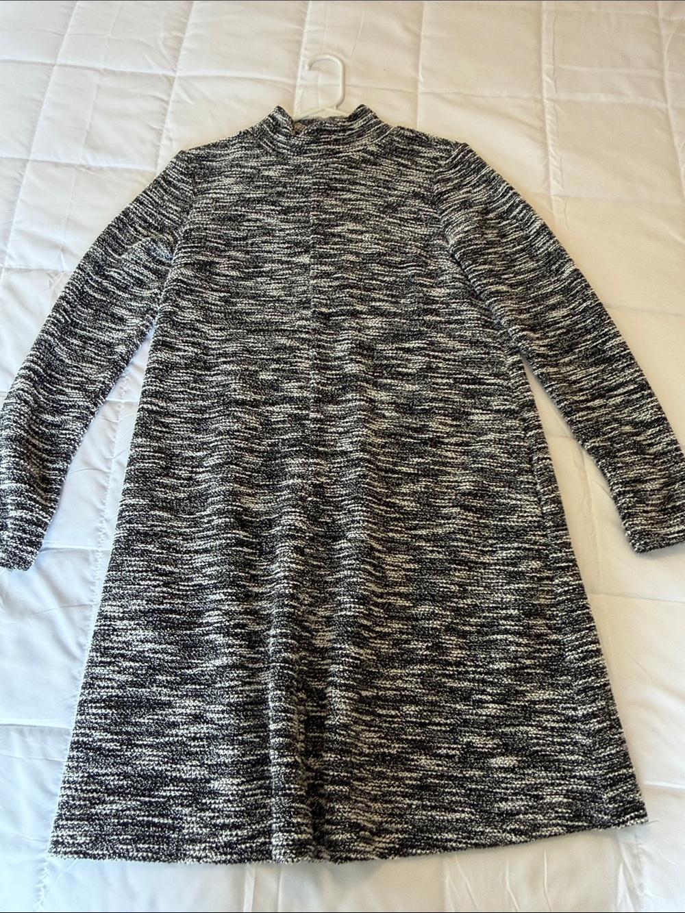 GAP Marled Black and White Turtleneck Sweater Dress